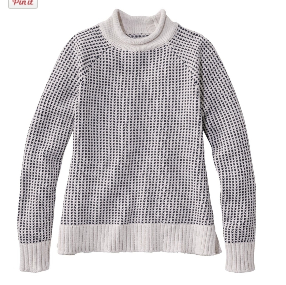 NWT L.L. Bean Women's Signature Original Cotton Sweater, Rollneck Novelty XS
